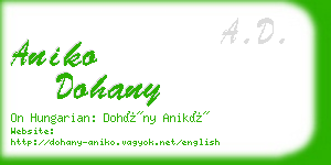 aniko dohany business card